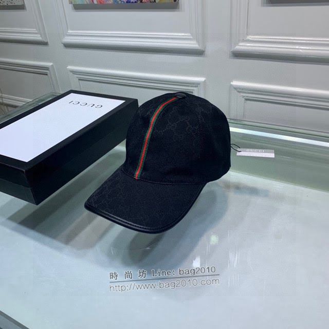 Gucci男女同款帽子 古馳豎條小織帶鴨舌帽棒球帽  mm1747